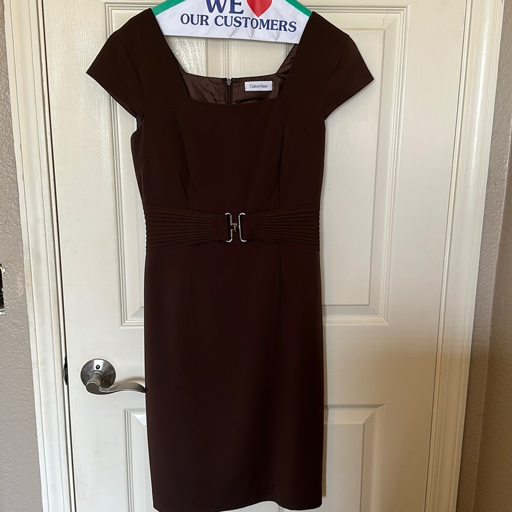 Calvin Klein XS brown dress